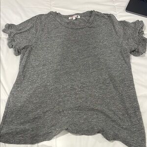 sundry grey tee shirt with ruffle sleeve